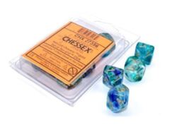 Ten d10s Oceanic w/Gold Nebula Dice Set - CHX27356